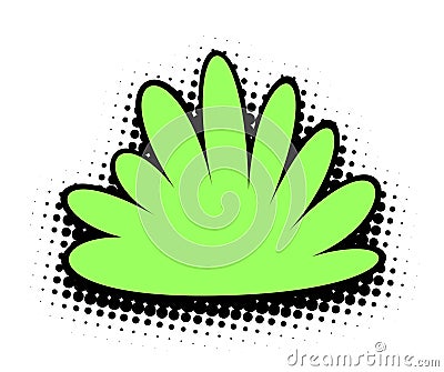 Vibrant Green Pop Art Flora Vector Illustration