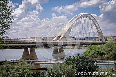 Lusitania Road Bridge in Merida, Spain Editorial Stock Photo