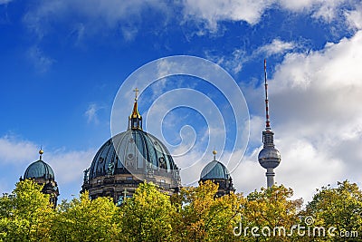 Lustgarten square, in front of the Berlin Cathedral. Stock Photo