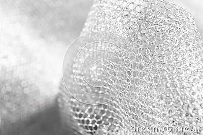 Lustrous elegant silver fabric Stock Photo