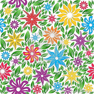 Lusty floral pattern seamless background repetition colorful Vector Illustration