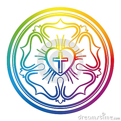 Luther Rose Rainbow Colors Gradient Symbol Vector Illustration