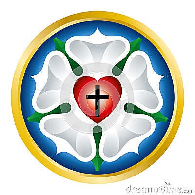 Luther rose symbol illustration over white Vector Illustration