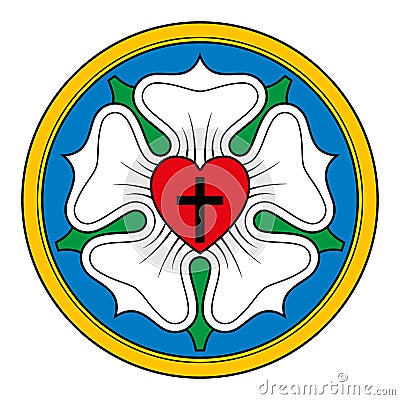 Luther rose symbol illustration over white Vector Illustration