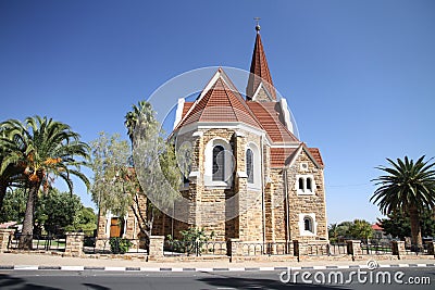 Lutheran church in Windhoek Stock Photo