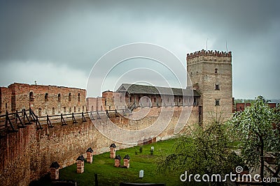Lutsk High Castle, also known as Lubart`s Castle, began its life Stock Photo