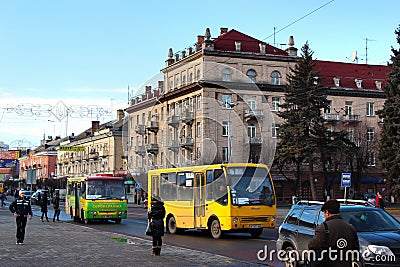 The Avenue of the Will in Lutsk, Ukraine Editorial Stock Photo