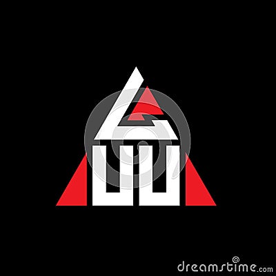 LUU triangle letter logo design with triangle shape. LUU triangle logo design monogram. LUU triangle vector logo template with red Vector Illustration