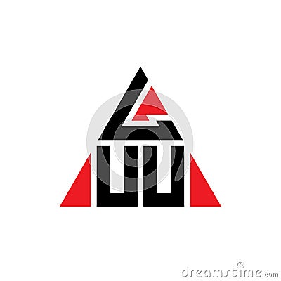 LUU triangle letter logo design with triangle shape. LUU triangle logo design monogram. LUU triangle vector logo template with red Vector Illustration