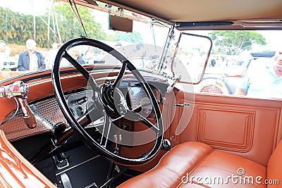 Lux american classic car's interior Editorial Stock Photo