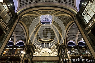 Lux Cinema in the art deco style, high-end shopping mall, Galleria San Federico in Turin, Italy Editorial Stock Photo