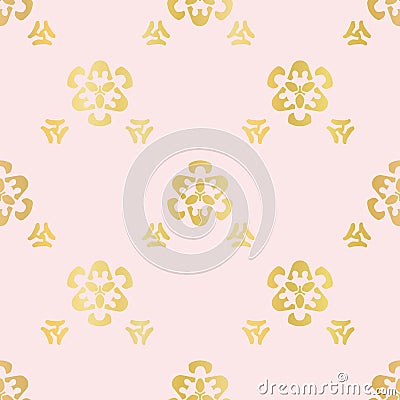 Luxe Rose Gold Ornamental Lattice Pattern, Seamless Vector, Drawn Vector Illustration