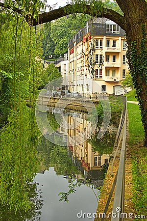Luxembourg - Alzette river on a sunny day Editorial Stock Photo