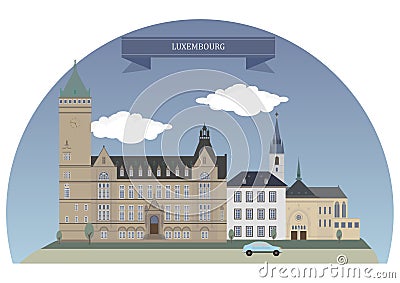 Luxembourg city Vector Illustration