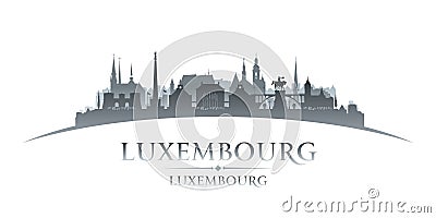 Luxembourg city silhouette white background Vector Illustration