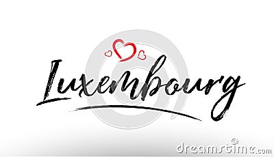 luxembourg europe european city name love heart tourism logo icon design Stock Photo
