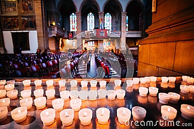 Luxembourg, Interior Notre-Dame Cathedral. Grand Duchy Of Luxembourg Editorial Stock Photo