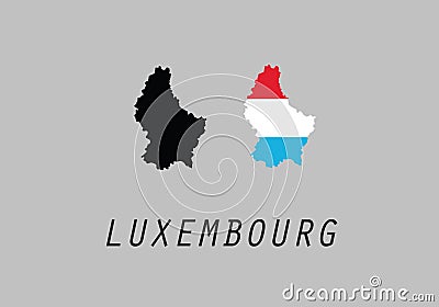 Luxembourg outline map national borders Vector Illustration