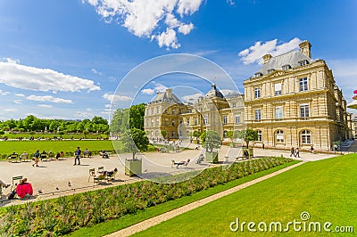 Luxembourg Palace facade, Paris, France Editorial Stock Photo