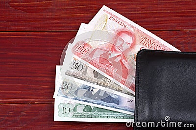 Luxembourgish money in the black wallet Stock Photo