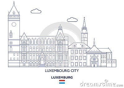 Luxemburg City Skyline, Luxemburg Vector Illustration