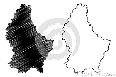 Luxemburg map vector Vector Illustration