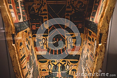 Ancient Egyptian Exhibits of the archaeological Mummification Museum in Upper Egypt Editorial Stock Photo