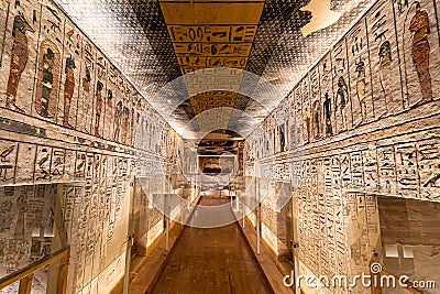 Luxor, Egypt - September 11, 2018: Tomb KV11 is the tomb of Ancient Egyptian Pharaoh Ramesses III. Located in the main valley of Editorial Stock Photo