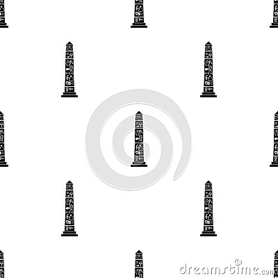 Luxor obelisk icon in black style isolated on white background. Ancient Egypt pattern stock vector illustration. Vector Illustration