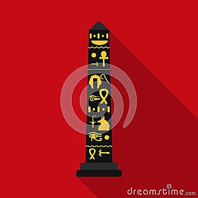 Luxor obelisk icon in flat style isolated on white background. Ancient Egypt symbol stock vector illustration. Vector Illustration