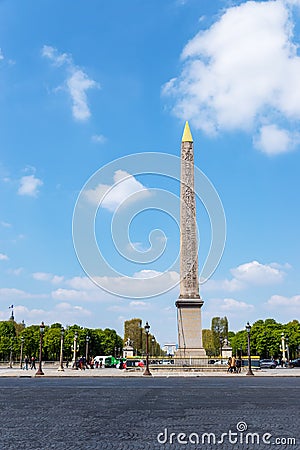 Luxor Obelisk on Place de la Concorde - Paris, France Editorial Stock Photo