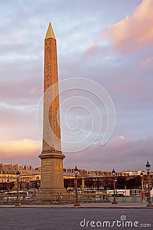 Luxor obelisk, Place de la Concorde in Paris, France Editorial Stock Photo