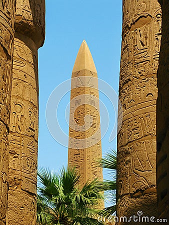 Luxor: Obelisk at the Temple of Karnak Stock Photo