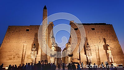 Luxor Temple at night Editorial Stock Photo
