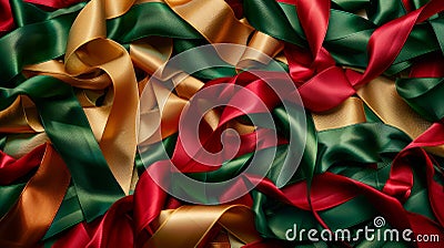 Luxry silky ribbon piles texture background Stock Photo