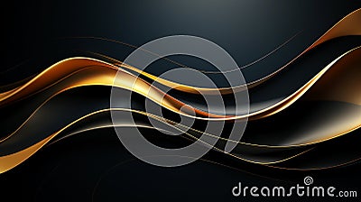 Luxurious abstract black and gold waves background. Modern design for modern banner template and invitations. Luxury backdrop with Stock Photo