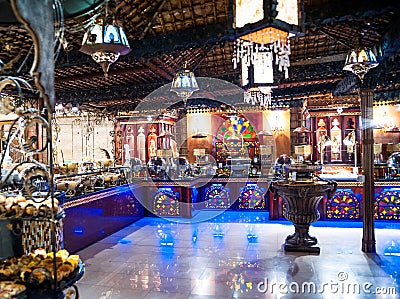 Luxurious Arabic restaurant Stock Photo