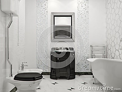 Luxurious bathroom in classic style Stock Photo