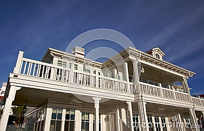 Luxurious Beach Front Accommodations on A Summer D Stock Photo