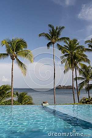 Luxurious beach resort with swimming pool Stock Photo