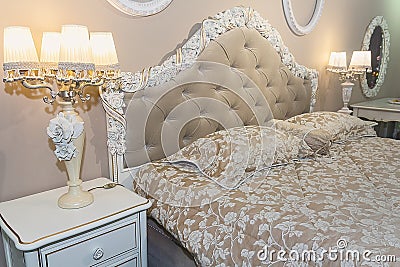 Luxurious bedroom in classic style Stock Photo