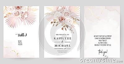 Luxurious beige and blush trendy vector design square frames Vector Illustration
