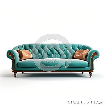 Luxurious, antique sofa on a white, isolated background. Old, palace furniture. Stock Photo