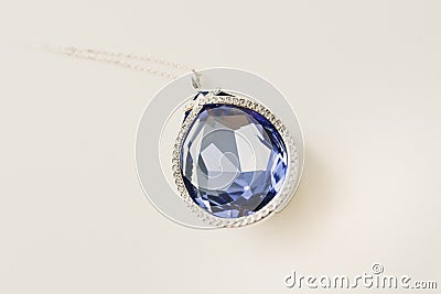 Luxurious blue sapphire jewel necklace Stock Photo