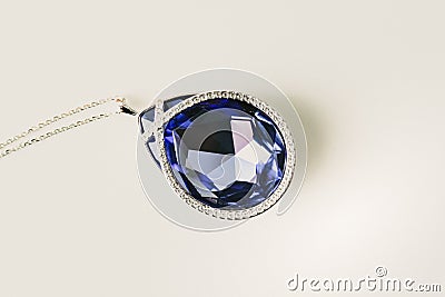 Luxurious blue sapphire jewel necklace Stock Photo