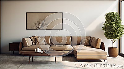 luxurious brown couch Cartoon Illustration