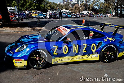 Luxurious cars at the Porsche Carrera cup down at Albert Park during the Australian F1 Grand Prix Editorial Stock Photo