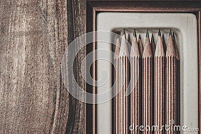 Luxurious charcoal drawing pencils Stock Photo