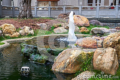 Luxurious Chinese classical garden landscape Stock Photo