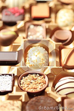 Luxurious Chocolates in box Stock Photo